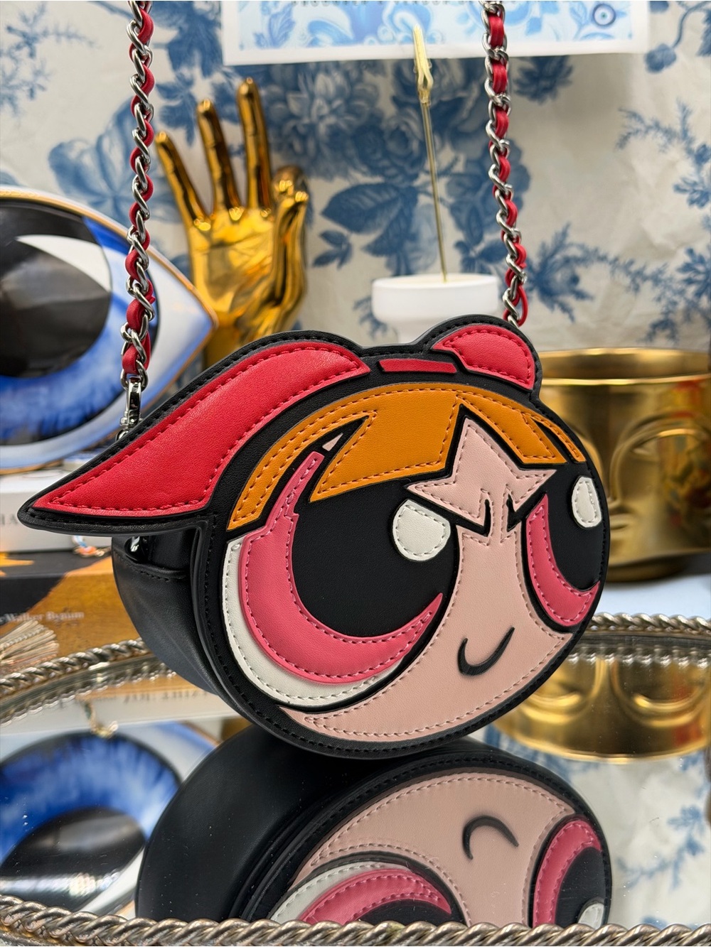 🆕 JELLY BUNNY 🧿 NWOT x POWERPUFF GIRLS Blossom Crossbody Bag, Red & Black - Picture 4 of 14